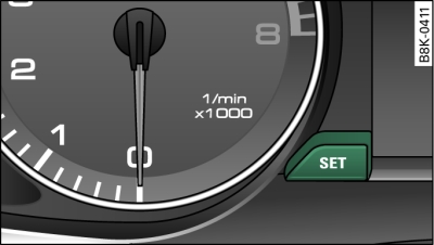 Instrument cluster: SET button